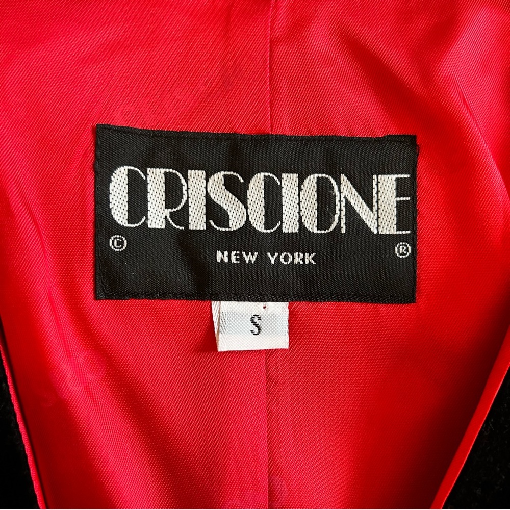 Criscione GrayWool/Velvet Vest Size Small Vintage 1980’s - Picture 3 of 6